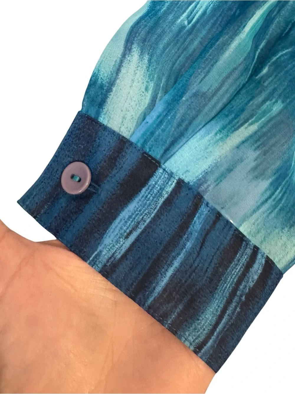 GORGEOUS Lane Bryant Aqua to Teal Ombre Button-Up Top PLUS: 14/16 #C - Picture 4 of 7